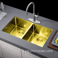 Златна мивка PVD нано от неръждаема стомана кухненска мивка